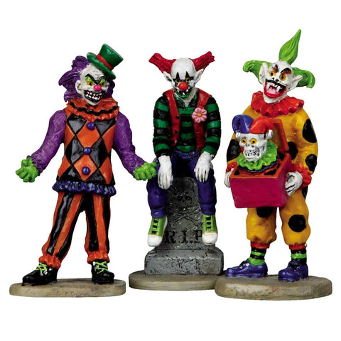 Lemax Spooky Town - Evil Sinister Clowns, Set Of 3