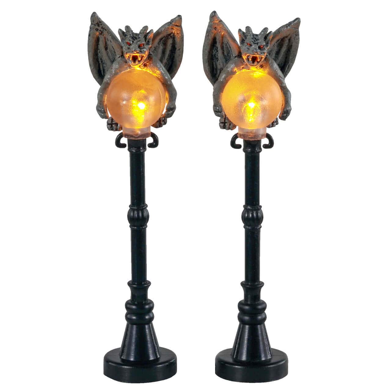 Lemax Spooky Town - Gargoyle Lamp Post, Set Of 2, B/O (4.5v)