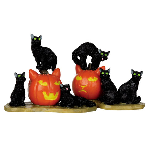 Lemax Spooky Town - Halloween Cats, Set Of 2