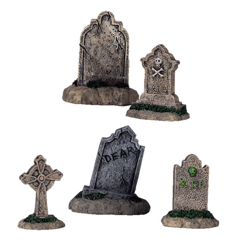 Lemax Spooky Town - Tombstones, Set Of 5