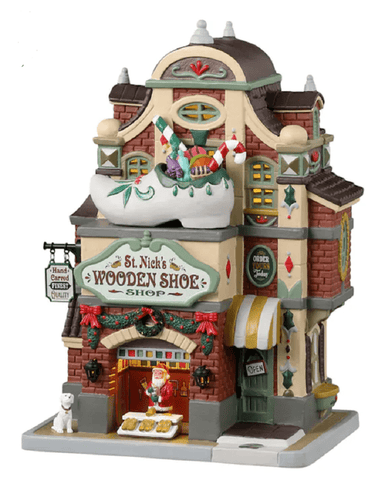 Lemax Caddington Village Lighted Buildings Lemax St.Nick's Wooden Shoe Shop Decoration