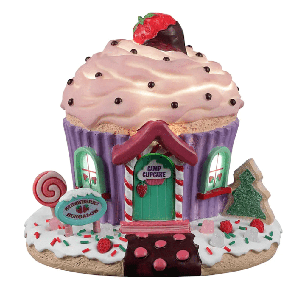 Lemax Sugar n Spice Village Lemax Strawberry Bungalow Decoration
