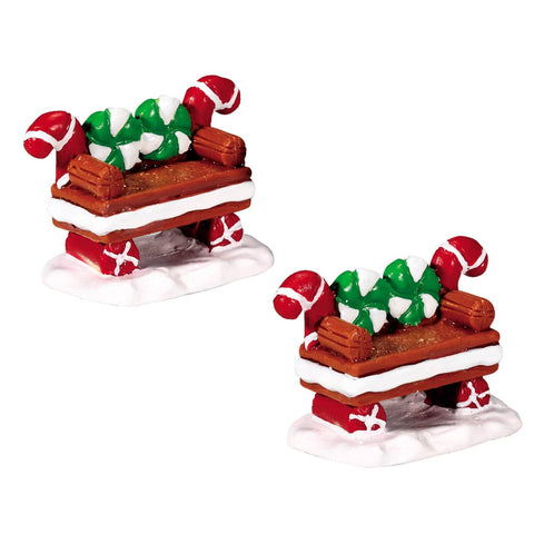 Lemax Sugar 'N' Spice Peppermint Cookie Bench