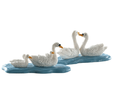 Lemax Mini Scene Decoration Lemax Swans Decoration
