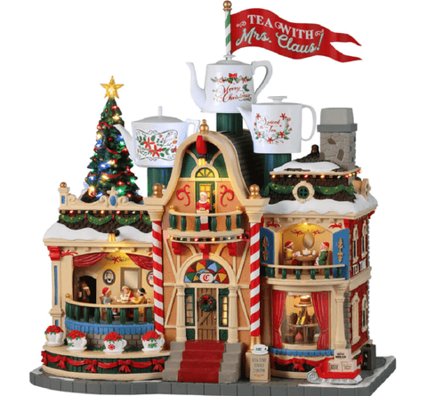Lemax Santa's Wonderland Lighted Buildings Lemax Tea with Mrs. Claus