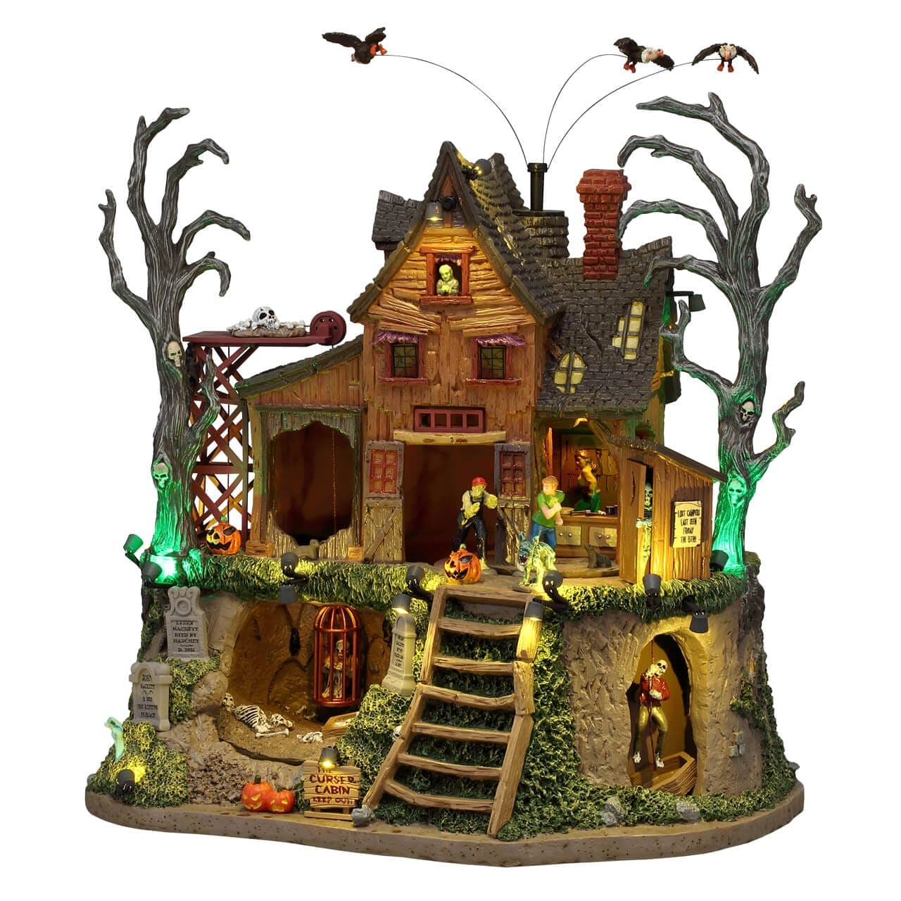 Lemax Spooky Town Sights & Sounds Lemax The Cursed Cabin, with 4.5v Adaptor