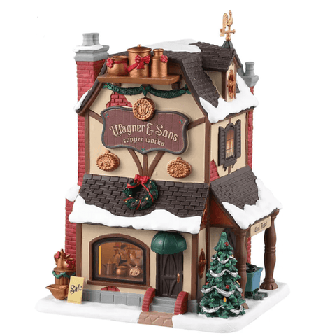 Lemax Caddington Village Lighted Buildings Lemax Wagner & Sons Copper Works Decoration