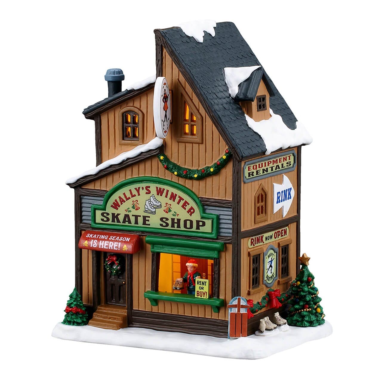 Lemax Vail Village Lighted Buldings Lemax Wally's Winter Skate Shop