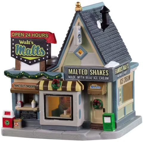Lemax Jukebox Junctions Village Lemax Walt's Malts Decoration