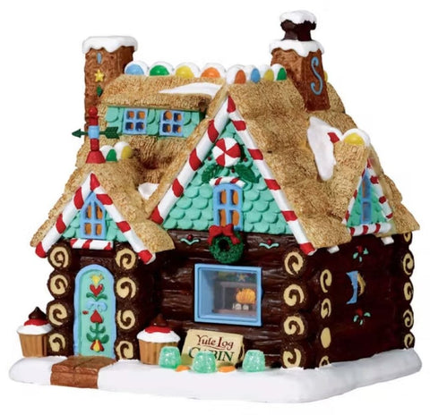 Lemax Sugar n Spice Village Lemax Yule Log Cabin Decoration