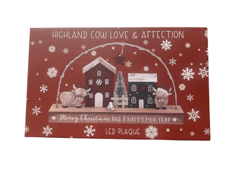 Lesser & Pavey Christmas Decor Lesser & Pavey Highland Cow Plaque Large