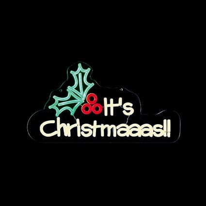 Premier Christmas Lit Neon Signs Lit 'its christmaaas' Neon Hanging Sign – 45cm