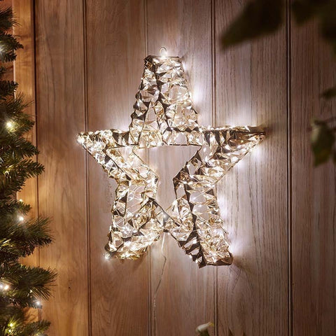 Smart Garden Christmas Lit hanging Decor Low Voltage Gold Twist Star – 40cm