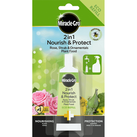 Miracle Gro Rose Feed Miracle-Gro 2 in 1 Nourish & Protect Rose, Shrubs & Ornamental Plant Food Eco-Refill