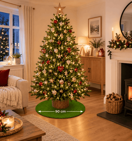 My Village Christmas Tree Skirts My Village Artificial Moss Fine D 90cm Tree Skirt