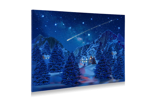 My Village Background My Village Background Lighted Canvas Falling Star Effect 76cm x 56cm