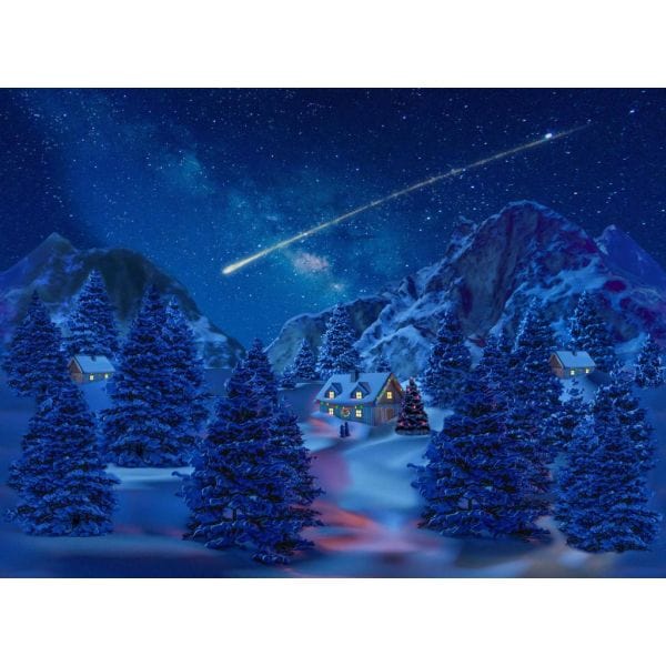 My Village Background My Village Background Lighted Canvas Falling Star Effect