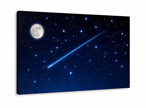 My Village Backdrops My Village Lighted Canvas LED F.o.-moon-falling Star 76x56 cm