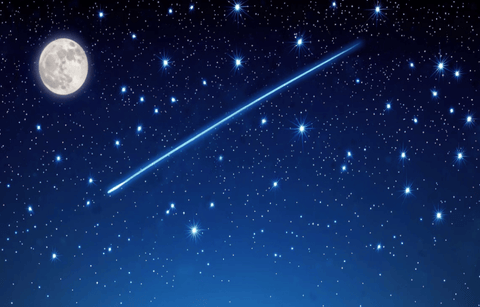 My Village Backdrops My Village Lighted Canvas LED F.o.-moon-falling Star 76x56 cm