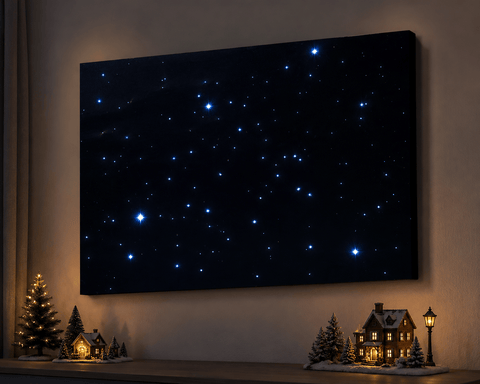 My Village Backdrops My Village Lighted Canvas Twinkling Stars 76x56cm