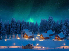 My Village Background My Village Northern Light Background Lighted Canvas