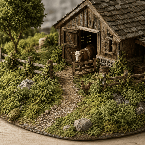 My Village Decorations Landscaping My Village Reindeer Dark Green Moss Base Decoration – 50g