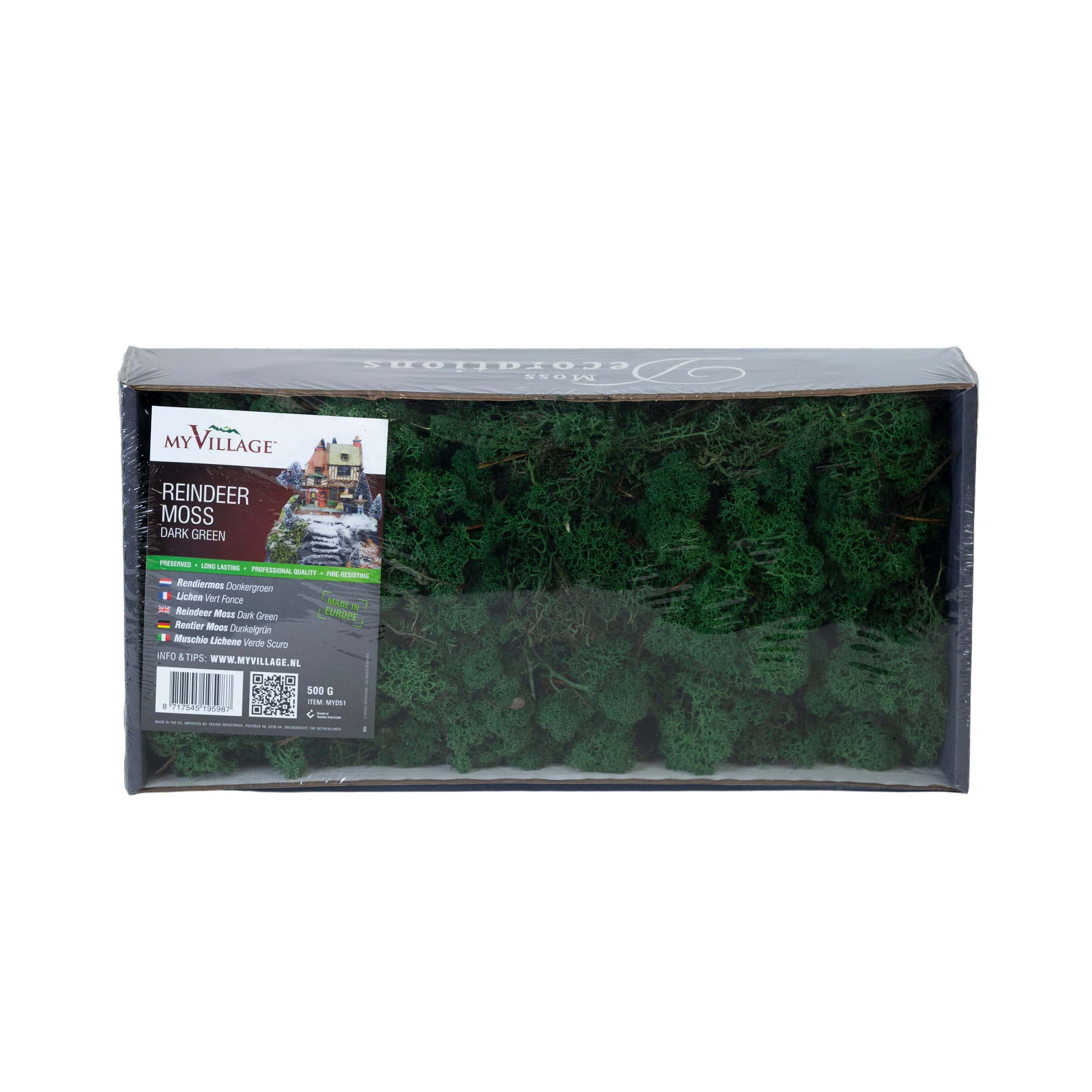 My Village Decorations Landscaping My Village Reindeer Moss Dark Green Tray 500g