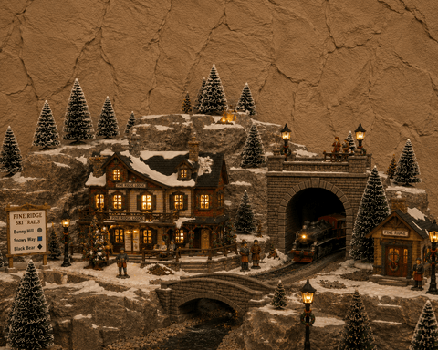 My Village Backdrops My Village Rocks Sand Brown 120x60x3cm