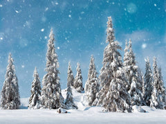 My Village Background My Village Snowy Pine Trees Background Cloth
