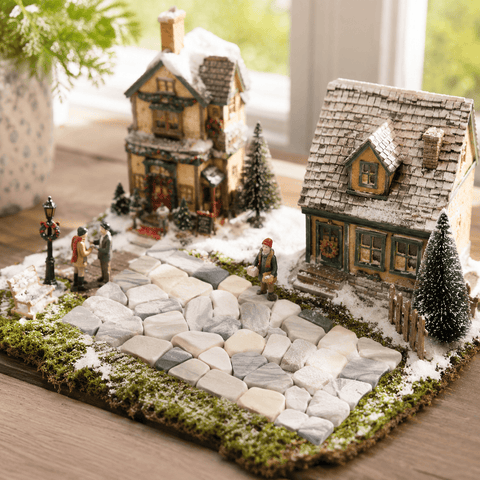 My Village Decorations Landscaping My Village Stone Mat Grey-White Flooring – 30cm x 14cm