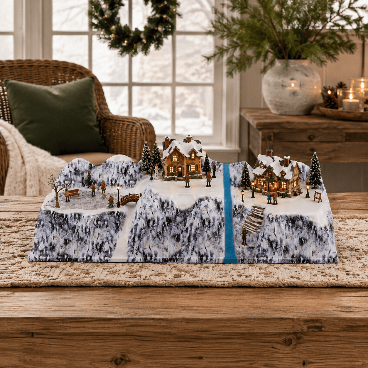 My Village Christmas Village Bases My Village Twin Valley (A) Base - 78 x 25cm