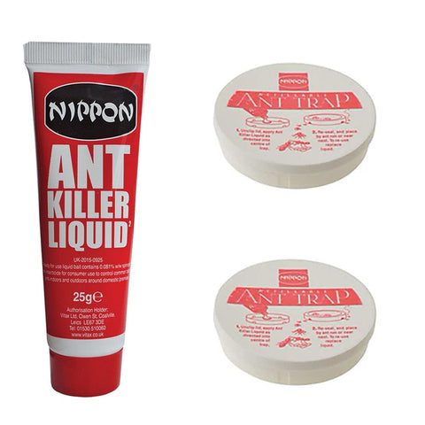 Nippon Ant Control Nippon Ant Killer System, 2 x Traps + 25g Liquid Bait