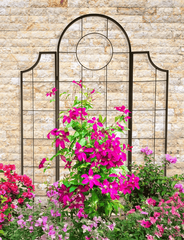 Panacea Trellis Metal Panacea 3-Panel Folding Trellis with Port Hole