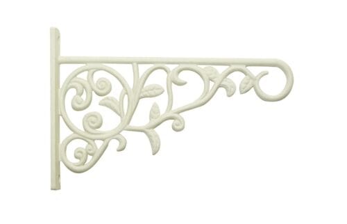 Panacea Brackets & Hooks Panacea Cast Aluminium Bracket With Leaves 9" White