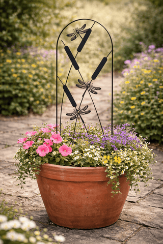 Panacea Trellis Metal Panacea Dragonfly Pot Trellis
