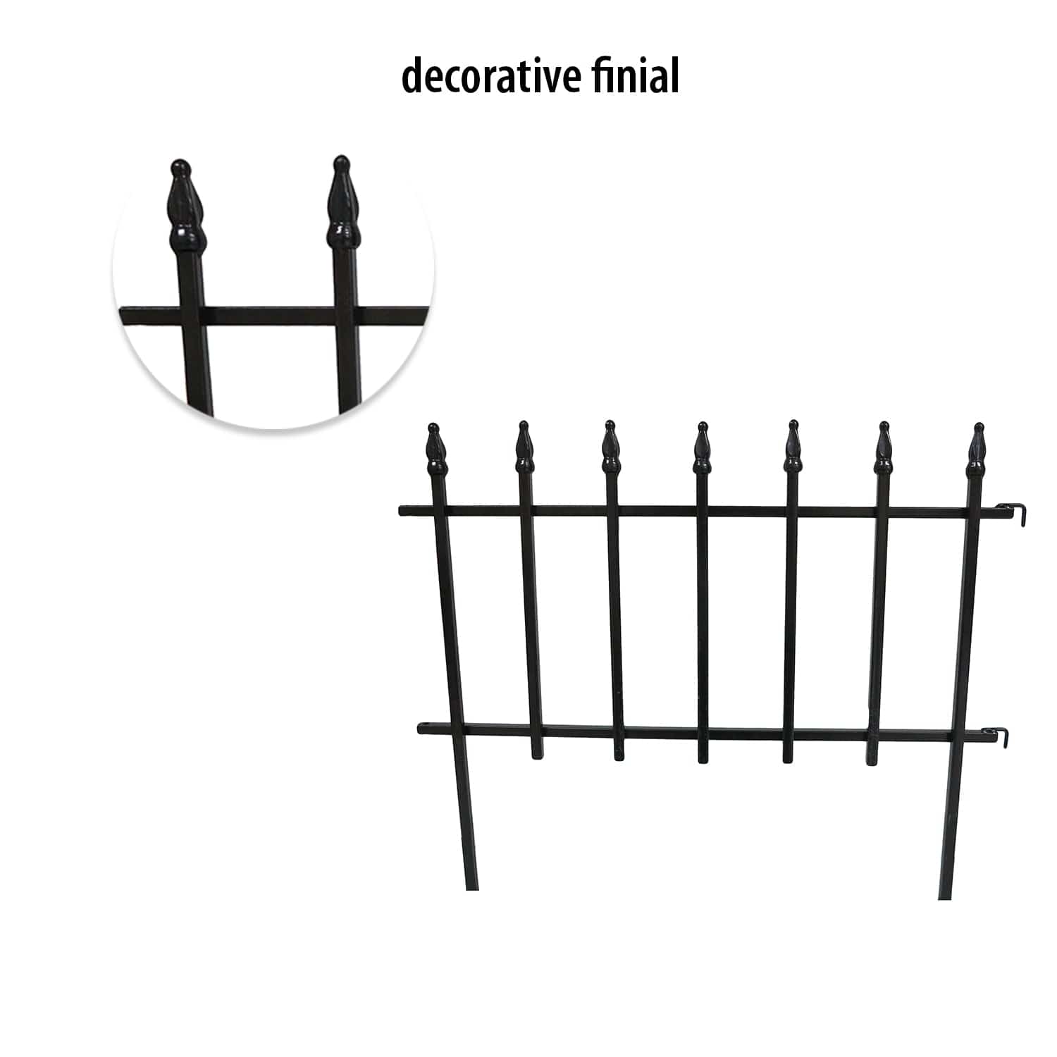 Panacea Garden Borders & Edging Panacea Finial Border Edge 46 x 57cm Black