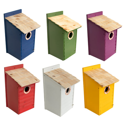 Panacea Nest Boxes Panacea Lake & Cabin Woodland Series Colourful Bluebird Houses - Assorted Colours
