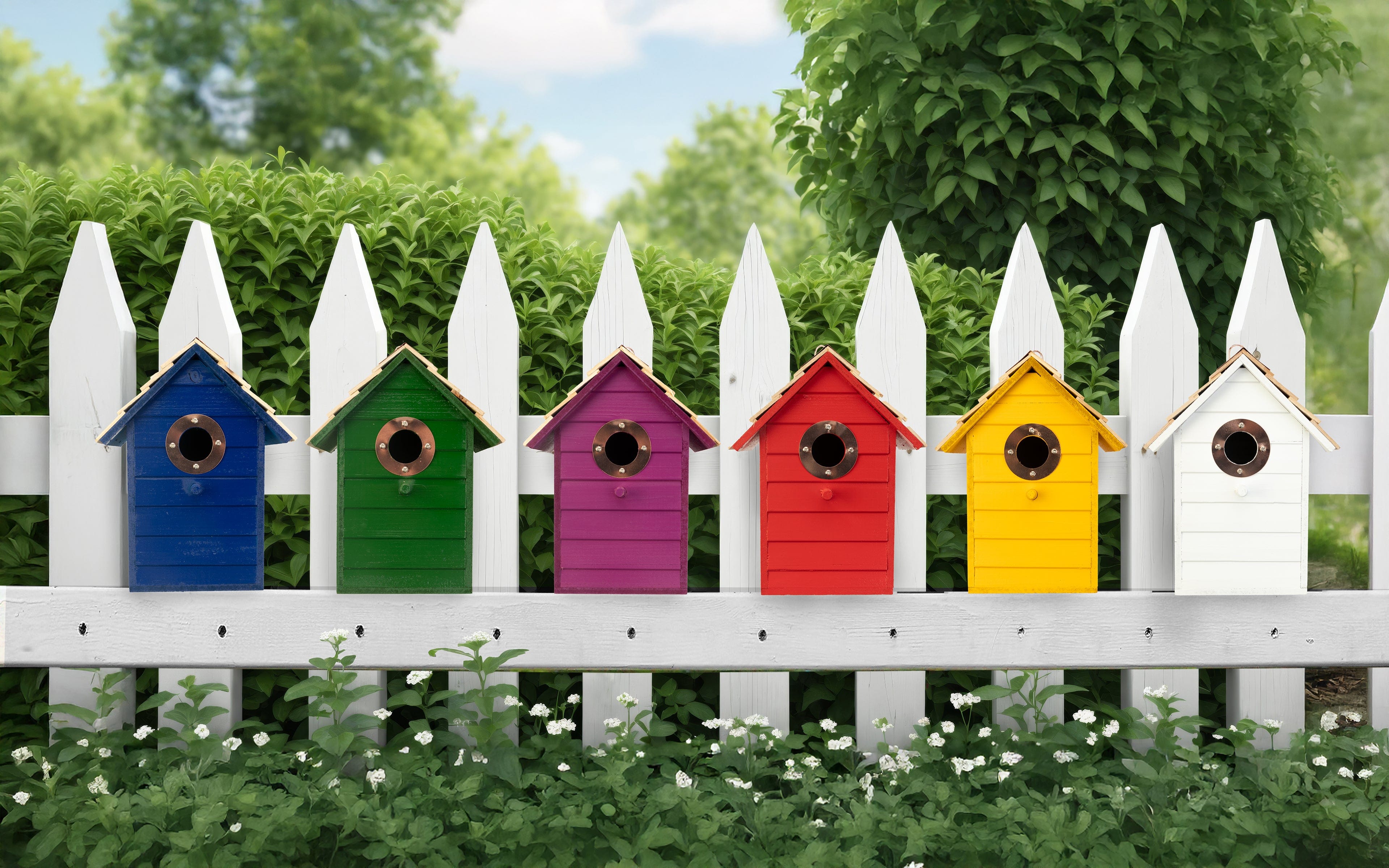 Panacea Nest Boxes Panacea Lake & Cabin Woodland Series Colourful Wren Houses - Assorted Colours