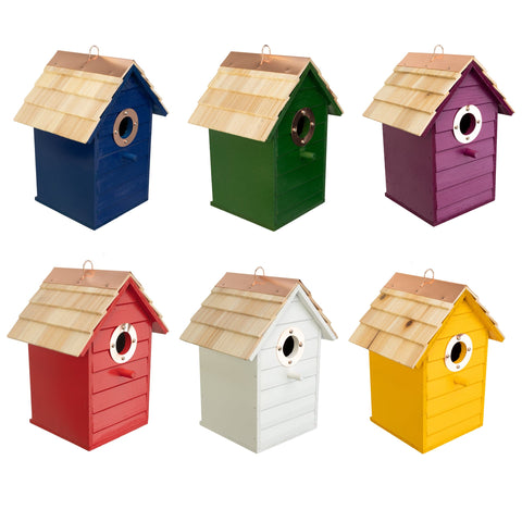 Panacea Nest Boxes Panacea Lake & Cabin Woodland Series Colourful Wren Houses - Assorted Colours
