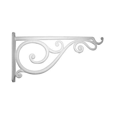Panacea Brackets & Hooks Panacea Victorian Scroll Cast Aluminium Bracket 14" White