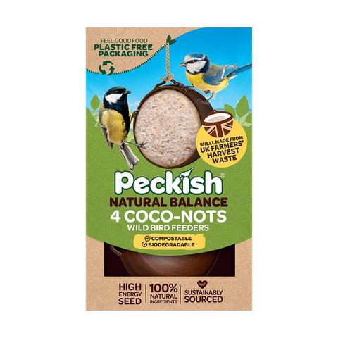 Peckish Suet Coconut Shells Peckish Coco-Not Natural Balance 4 Pack