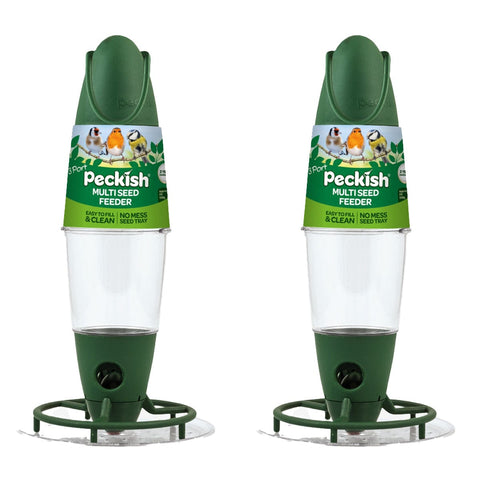 Peckish Seed Feeders 2 For £10 Peckish Three-Port Multi Seed & Nyjer Feeder – Versatile, Clean, and Bird-Friendly