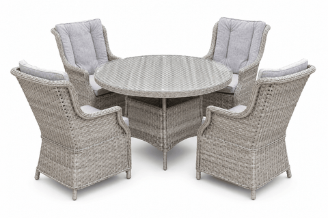 Pembrook Garden Furniture Set Pembrook Chatsworth 4 Seat Round Dining Set In Light Grey