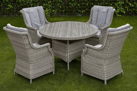 Pembrook Garden Furniture Set Pembrook Chatsworth 4 Seat Round Dining Set In Light Grey