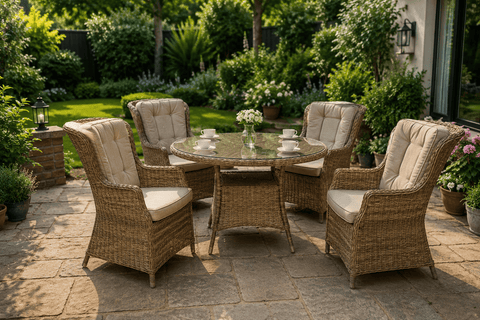 Pembrook Garden Furniture Set Pembrook Chatsworth 4 Seat Round Dining Set Natural