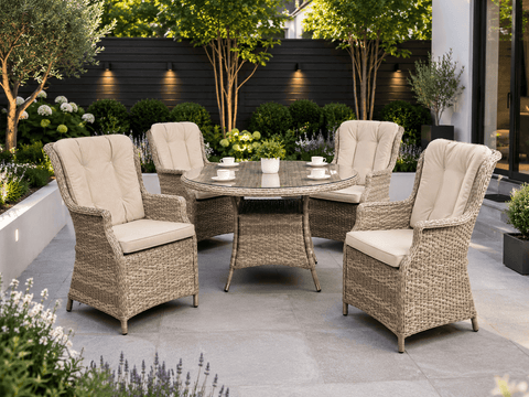 Pembrook Garden Furniture Set Pembrook Chatsworth 4 Seat Round Dining Set Natural