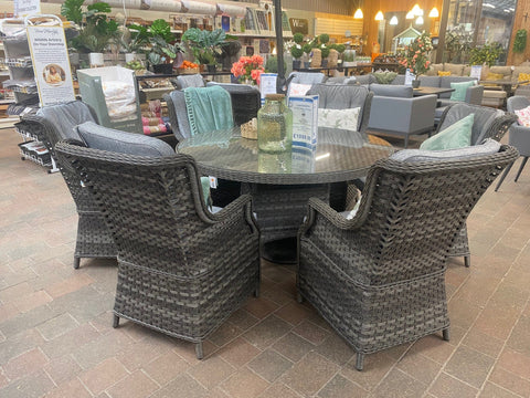 Pembrook Garden Furniture Set Pembrook Chatsworth 6 Seater Round Furniture Set Grey