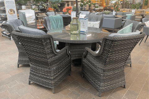 Pembrook Garden Furniture Set Pembrook Chatsworth 6 Seater Round Furniture Set Grey