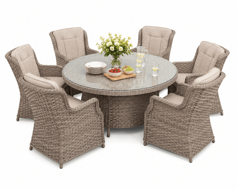 Pembrook Garden Furniture Set Pembrook Chatsworth 6 Seater Round Furniture Set Natural