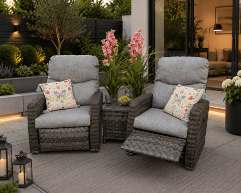Pembrook Garden Furniture Set Pembrook Chatsworth Bistro Dark Grey Recliner Set